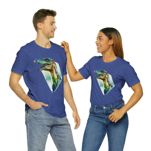 Stained Glass Velociraptor - Short Sleeve Tee